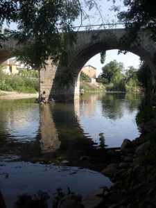 Eighteenth century bridge on Chiese river Calcinato