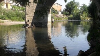 Eighteenth century bridge on Chiese river