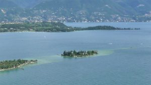 San Biagio island or Rabbits island Manerba Lake Garda